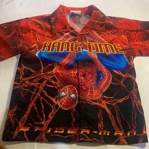 Vintage Marvel Spider-Man 2 Short Sleeve Button Up As-Is Retro Kids